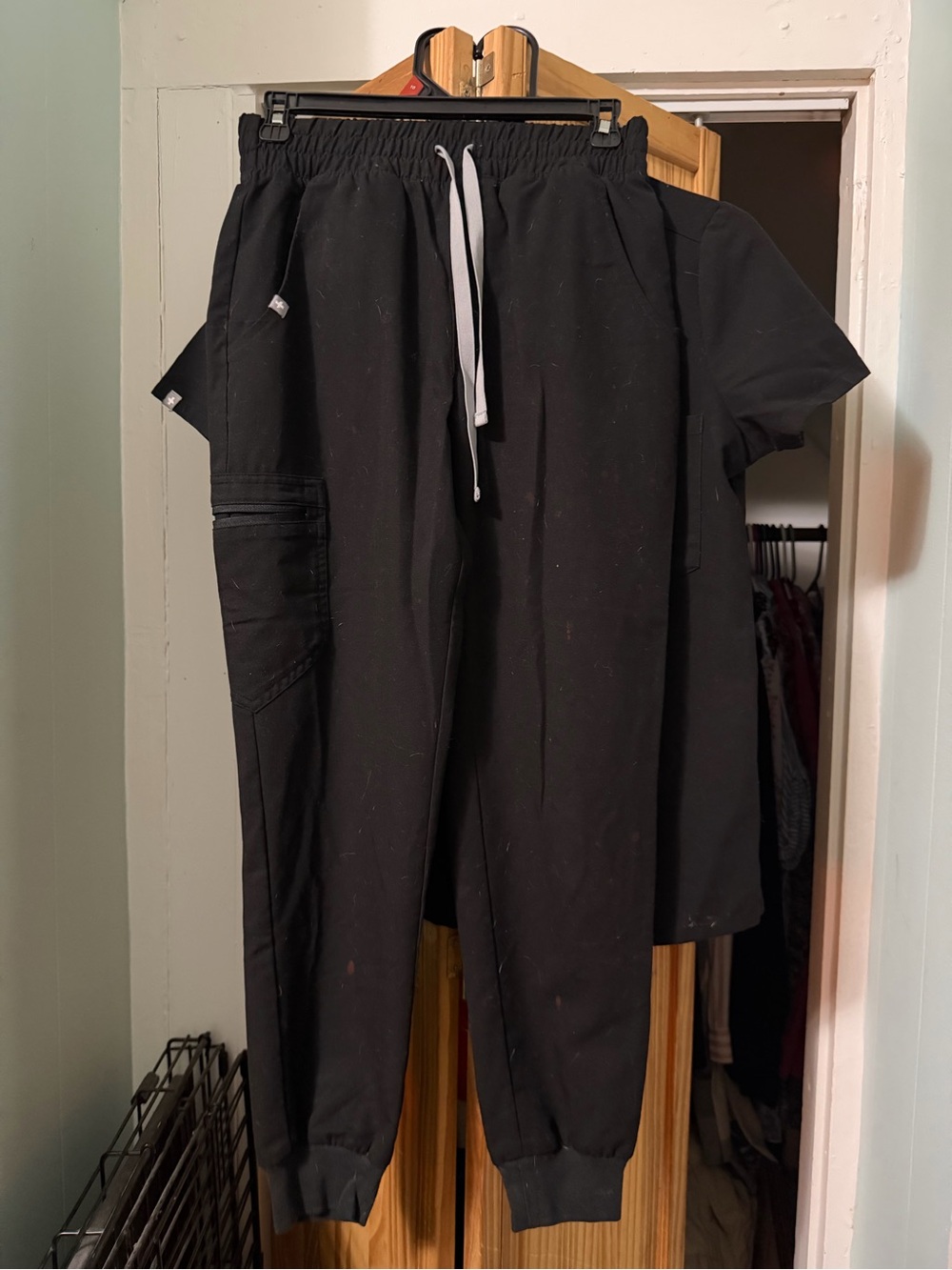 Figs Black Scrub Jogger Set